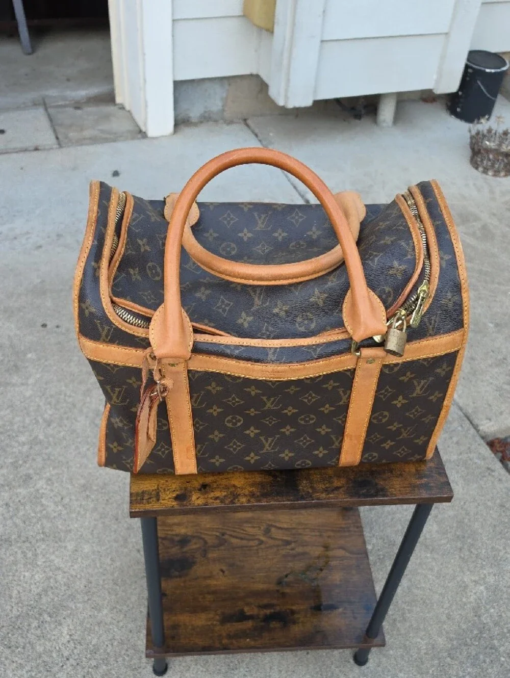 Louis Vuitton Monogram Canvas Duffel Bag with Tan Trim